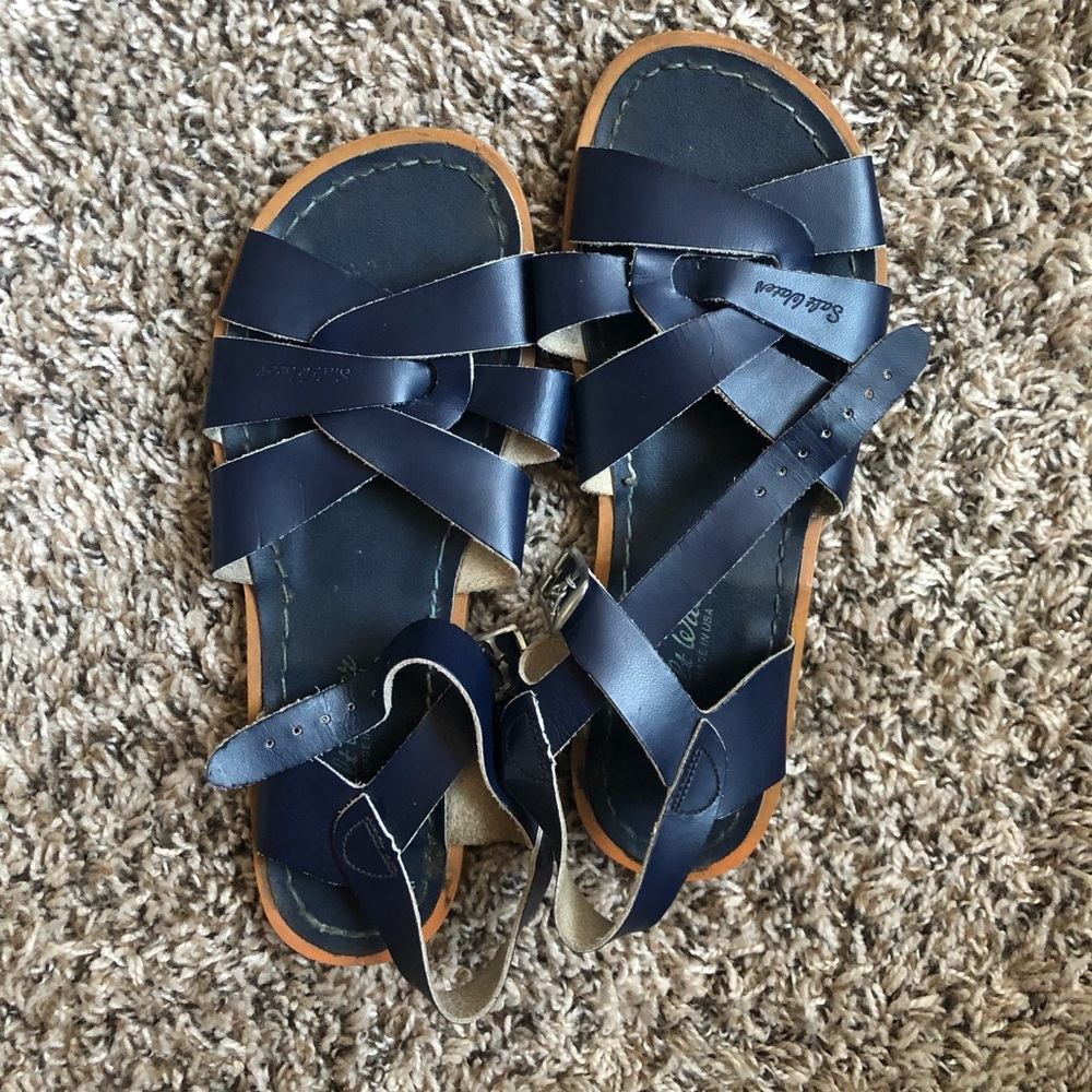Navy Blue Salt Water Sandals- women’s size 8